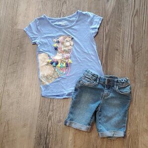 Cherokee/Arizona Jeans Co. Camel T-Shirt with Matching Shorts Size 4